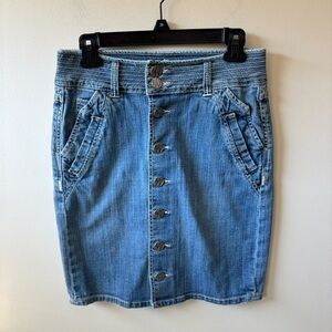 WORN Denim Mini Pencil Skirt